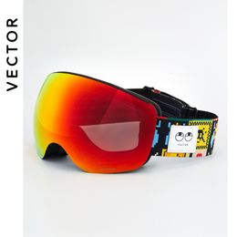 Lunettes de ski OTG caractéristique impression sangle lunettes de neige hommes Skibrille antibuée Snowboard ski femmes lunettes de soleil Sport de plein air 230920