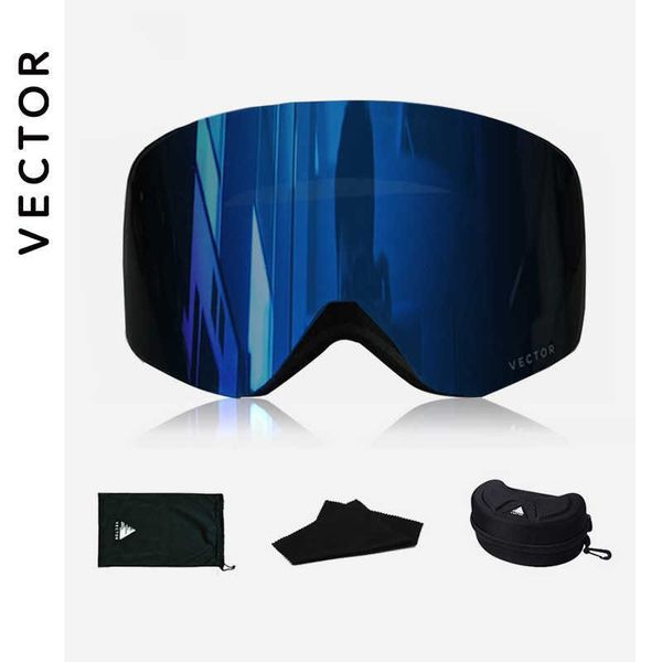 Lunettes de ski OTG Goggs Masque de snowboard pour hommes Femmes ing Lunettes UV400 Protection contre la neige sur les lunettes Adulte Doub Anti-buée Cylindrique L221022