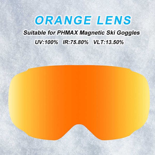 Gafas de esquí PHMAX Gafas magnéticas Reemplazo rápido ns Anti-Fog UV400 Visión nocturna Gafas multipors amarillas L221022