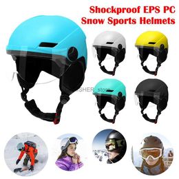 Skibril Professionele veiligheidssnowboardhelm Skihelm met bril Integraal gegoten helm Schokbestendig EPS PC voor buitensporten in de sneeuw