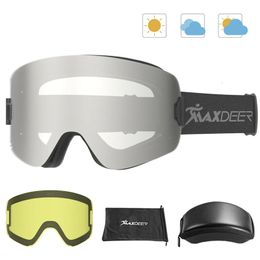 Óculos de esqui profissional óculos de esqui dupla camada lente anti-nevoeiro uv400 grande visão óculos de esqui snowboard para homens mulheres óculos de neve 231024