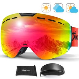 Lunettes de ski Lunettes de ski professionnelles magnétiques à changement rapide doubles couches anti-buée UV400 lunettes de snowboard pour hommes femmes lunettes de ski de neige 231024