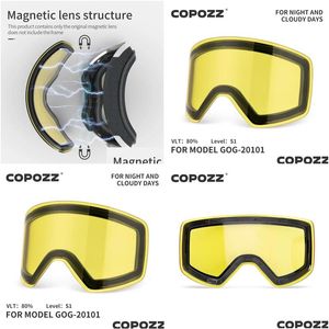 Ski Goggles Remplacement Lens Lens for Copozz Model20101 ANTIFOG UV400 Lunettes Snowboard Eyewear unique