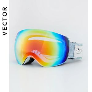 Gafas de esquí Sin montura OTG Lentes esféricas Lente magnética intercambiable Esquí Gafas de nieve Hombres Mujeres UV400 Recubrimientos antiniebla 231012