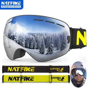 Lunettes de ski Lunettes de ski anti-buée Lunettes de sport de neige d'hiver avec protection UV pour hommes femmes jeunes Lunettes de snowboard à lentilles interchangeables 230907