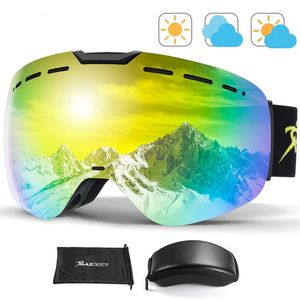 Skibrillen Skibrillen Snowboardbrillen voor heren Magnetische set Breed zicht Dames Skibrillen Anticondens UV400-bescherming OTG-sneeuwbrillen 231024