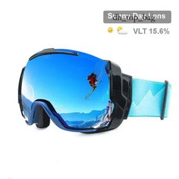 Lunettes de ski Lunettes de ski Uv400 antibuée avec lentilles pour journée ensoleillée et options de lentilles pour journée nuageuse Lunettes de soleil de snowboard à porter sur des lunettes Rx 230802 6929