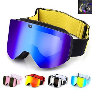 Skibril Skibril met magnetische dubbele laag gepolariseerde lens Skiën Anti-condens UV400 Snowboardbril Heren Dames Skibril Eyewear 230726