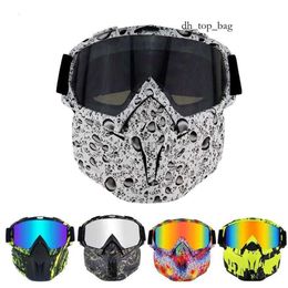 Lunettes de ski Masque de snowboard de ski Lunettes de ski de motoneige d'hiver Coupe-vent Verre de ski Lunettes de soleil de motocross avec filtre buccal Lunettes de ski 8138