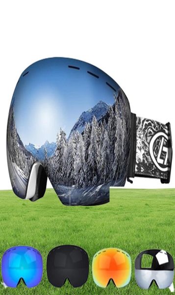 Ski Goggles Snapon Double couche Lens PC Ski Antifog UV400 Snowboard Goggles Men Femmes Case de lunettes de ski 2208297236060