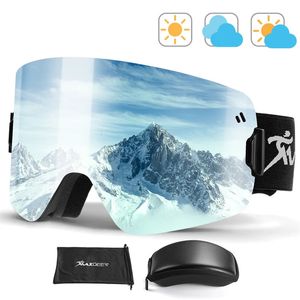 Lunettes de Ski Snowboard pour hommes verre magnétique lunettes de neige Double couches lentille Anti-buée UV400 Protection Ski 231122