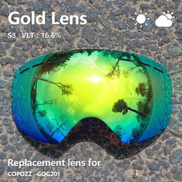 Skibril Sunny Cloudy Lens voor skibril GOG201 antifog UV400 grote bolvormige bril sneeuwbril lenzenAlleen 230904