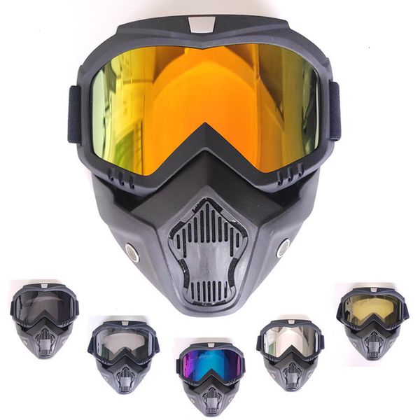 Lunettes de ski unisexe masque de snowboard motoneige coupe-vent motocross lunettes de protection sécurité avec filtre buccal 221123
