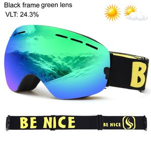 Lunettes de ski UV400 Anti-buée Double Couches Lunettes de Ski Grand Lentille Masque de Ski Lunettes Ski Neige Snowboard Lunettes Miroir Polariser Lunettes pour hommes 230603