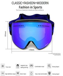Ski Ggggles UV400 Protection Antifog Femmes Men Snowboard Goggles Ski Lunes Winter Snowear Eyewear Sphérique Double Lens Design SK9040254