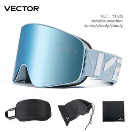 Skibril VECTOR Merk Dubbellaags Anti-condens Magnetische absorptie Cilindrische UV400 Mannen Vrouwen Bril Masker Snowboard 230904