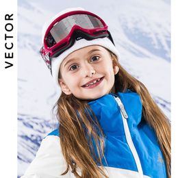 Skibril VECTOR Kinderen Dubbele Lens Meisjes Jongens Skiën Snowboard Bril Kinderen Winter Sneeuw Kinderbrillen UV400 Antifog HXJ200 230904