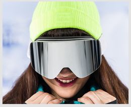 Gafas de esquí Equipo de protección Gafas de deportes de nieve de invierno con protección UV antivaho para hombres Mujeres Jóvenes Lentes intercambiables