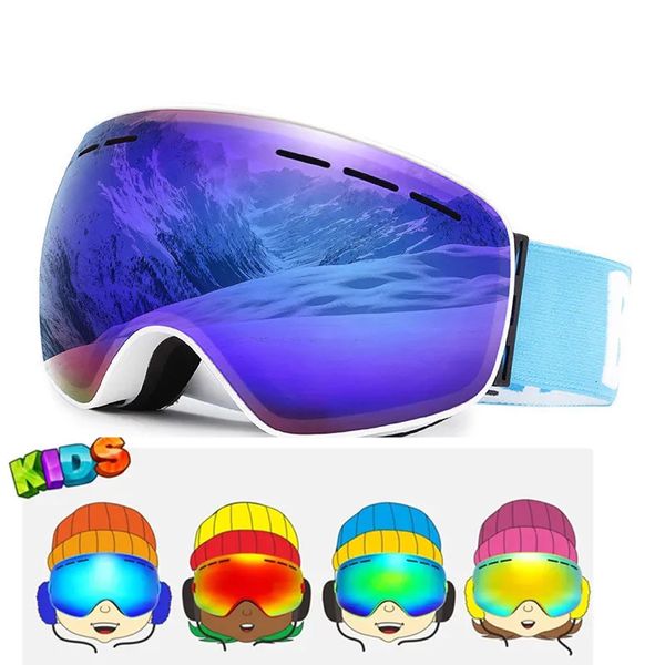 Lunettes de ski hiver snowboard enfants UV400 grande vision monocouche masque sphérique ski neige motoneige lunettes filles 415 ans 231127