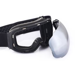 Lunettes de ski Lunettes de ski de motoneige d'hiver Double couche lentille anti-buée détachable ski snowboard lunettes de patinage protection UV400 230919