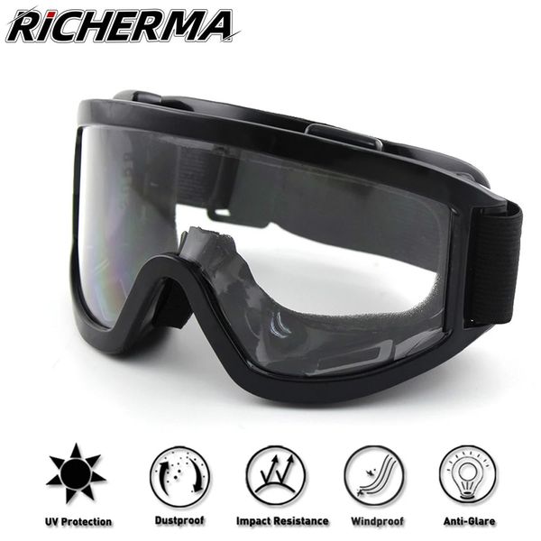 Lunettes de Ski hiver coupe-vent lunettes de Motocross hommes femmes lentilles transparentes lunettes de moto pour Dirt Bike Ski motoneige Snowboard 231024