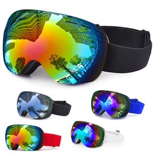 Lunettes de ski hiver avec étui pour hommes femmes double couches anti-buée UV400 moto snowboard ski neige sports masque 230729