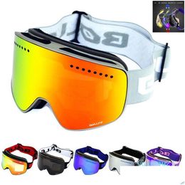 Skibril met magnetische dubbellaagse gepolariseerde lens Skiën Anticondens Uv400 Snowboard Heren Dames Brillen Brillen Drop Delivery Sport O Otemf