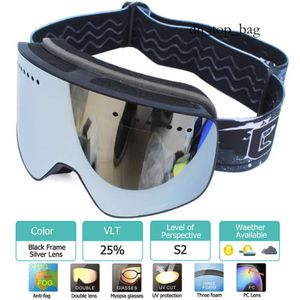 Lunettes de Ski avec lentille polarisée Double couche magnétique Ing antibuée Uv400 Snowboard hommes femmes lunettes étui à lunettes lunettes de Ski 8041