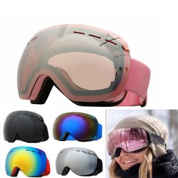 Ski-bril vrouwen mannen dubbele lens anti-gevormt masker accessoires snowboardglazen brillen brillen roze uv winddichte grote sneeuw 221203