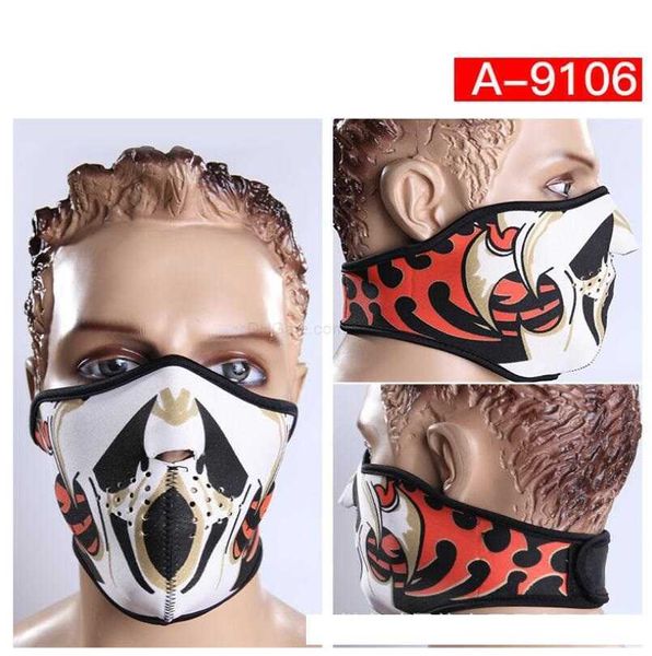 Ski Half Face Mask Neopreno Skull Ghost Boca-Mufla Invierno Cálido A prueba de viento a prueba de polvo Motocicleta Bicicleta ciclismo Veil hoods Deporte al aire libre Ciclismo cap equipo