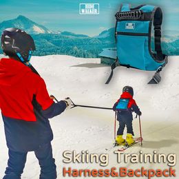 Imbracatura da sci per bambini Zaino Cintura da allenamento regolabile per snowboard Guinzaglio per controllo velocità per bambini Attrezzatura da allenamento per skateboard Kid 231228