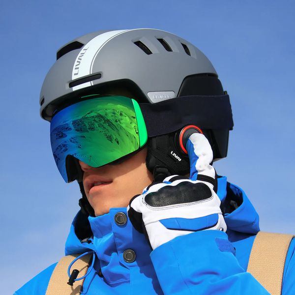 Cascos de esquí 2023 Casco Smart Outdoor Snow Sport Snowboard Bluetooth Teléfono Seguridad SOS Alerta Walkie Talkie Equipo de esquí 231215