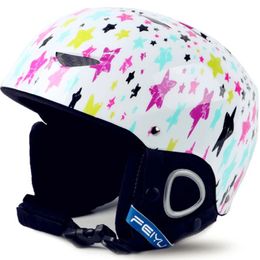 Skihelmen Kinderen van 3-10 jaar Skihelm Snowboardhelm Wintersneeuw Winddicht Fleece Skateboard Loopfiets/Auto Sport Veiligheidshelm 47-56 cm 231030