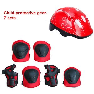 Casques de ski 7 pièces enfants garçon fille casque de sécurité genou coudière ensembles enfants cyclisme Skate vélo casque Protection garde de sécurité 231007