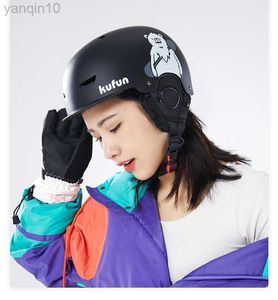 Skihelmen Kufun Skihelm Snowboard Wintersport Fietsen Sneeuw Heren Dames Kinderen Kinderen Warm Haai Roze Kat Herten Wit Blauw 4-12 jaar oud HKD230808