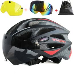 Casques de ski MOON casque de cyclisme intégralement moulé pour la course casque de vélo ultraléger pour hommes et femmes casque de vélo avec lunettes magnétiques 230921