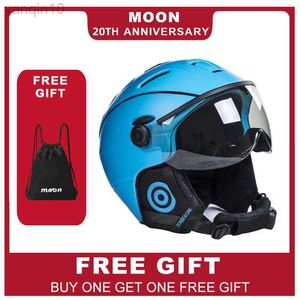 Skihelmen MOON Mannen Vrouwen Skihelm IN-MOLD Wintersport Skiën Helmen Ski Snowboard Met Bril Masker HKD230808