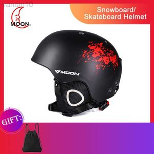 Casques de ski MOON Casque de ski Automne Hiver Adulte et Enfants Sécurité des sports de neige Snowboard Skateboard Équipement de ski HKD230808