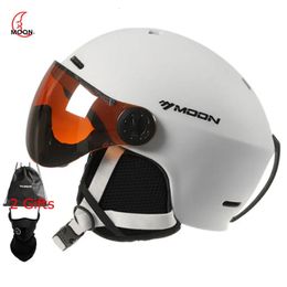 Casques de Ski MOON Ski casque lunettes intégralement moulé PCEPS haute qualité Sports de plein air Snowboard planche à roulettes 231113