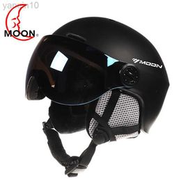 Caschi da sci MOON Casco da sci con occhiali PC modellato integralmente + EPS Casco da sci di alta qualità Sport all'aria aperta Sci Snowboard Caschi da skateboard HKD230809