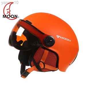 Skihelmen MOON Skihelm met bril Integraal gegoten PC+EPS Hoogwaardige skihelm Buitensporten Ski Snowboard Skateboardhelmen HKD230808