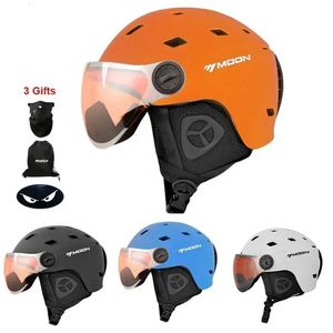 Ski -helmen Professionele skihelm voor volwassen hoogwaardige ski -helm ultralight skateboard snowboardhelmen met een bril 231116