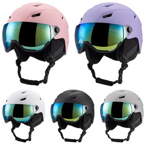 Skihelmen Professionele snowboardhelm met geïntegreerde bril Verstelbare buitensporten Skateboard Motorskihelm voor heren Dames 231114