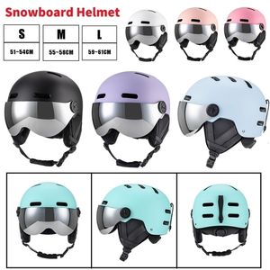 Casques de ski Casquette de protection Casque de neige coupe-vent avec lunettes détachables Coque ABS et mousse EPS pour ski skateboard snowboard 231122