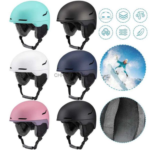 Casques de ski Casque de ski Casque de snowboard professionnel Casque intégralement moulé Lunettes de ski Casque de moto pour les sports de plein air d'hiver