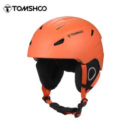 Skihelmen Tomshoo Skihelm Snowboardhelm Outdoor Sneeuwsporthelm met verwijderbare voering en oorkussens Heren Dames Skihelm 231102