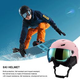 Casques de ski Casque de ski unisexe casque de ski de snowboard d'hiver lunettes casque intégralement anti-impact pour adultes et enfants casque de snowboard de sécurité 231114