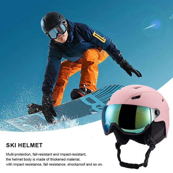 Casques de ski Casque de ski unisexe casque de ski de snowboard d'hiver lunettes casque intégralement anti-impact pour adultes et enfants casque de snowboard de sécurité 231114