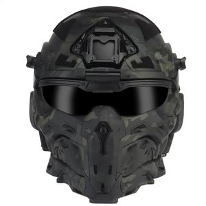 Casques de ski W Ronin Assault Casque tactique et masque Conception modulaire Casque intégré Anti-buée Ventilateur Airsoft Équipement de chasse 231109