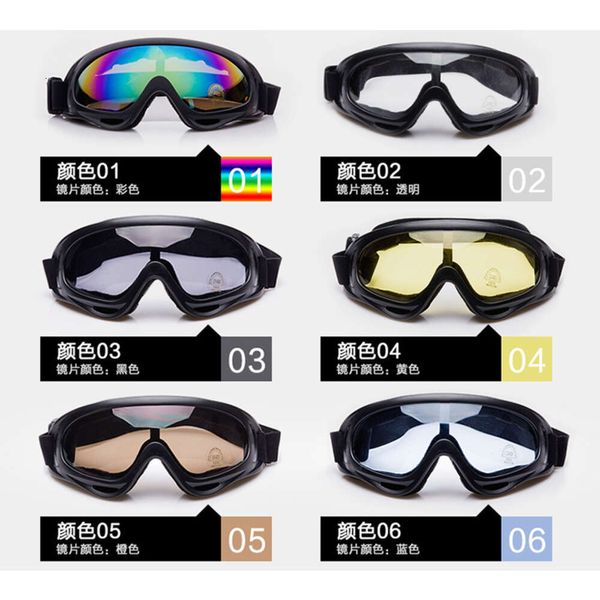 Ski Outdoor Riding Protective Goggles Windproping Sand Motorcycle Multi-couleur Tactical Lunes X400 Goggles